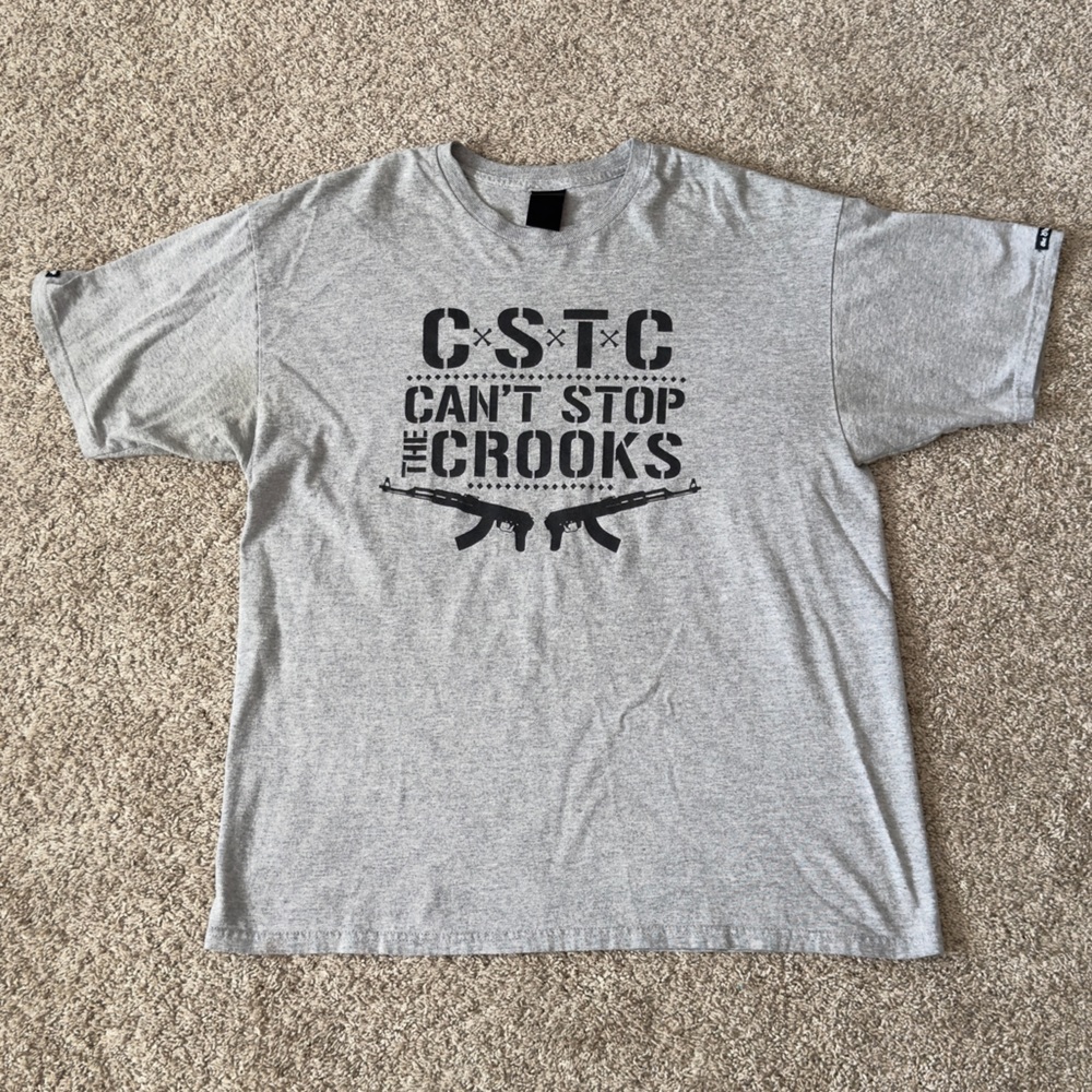 Crooks & Castles Men’s Gray tee top tshirt Can’t Stop the Crooks size XL